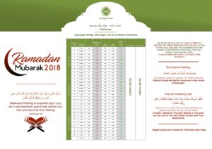 WOL Foundation Ramadhaan time table 2018-02