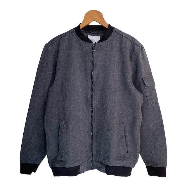 Zelig grey soft denim bomber jacket - Shop jackets online | DOT Made