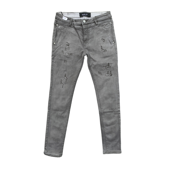 Grey stretch denim jeans