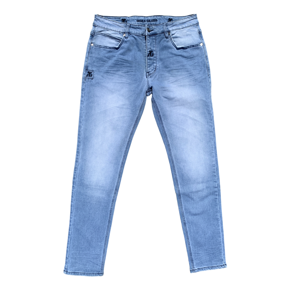 Angelo Galasso AG12 Stonewash Blue Stretch Denim Jeans
