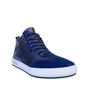 DSL01 Suede Leather High Top Navy Blue Lace-Up Sneakers