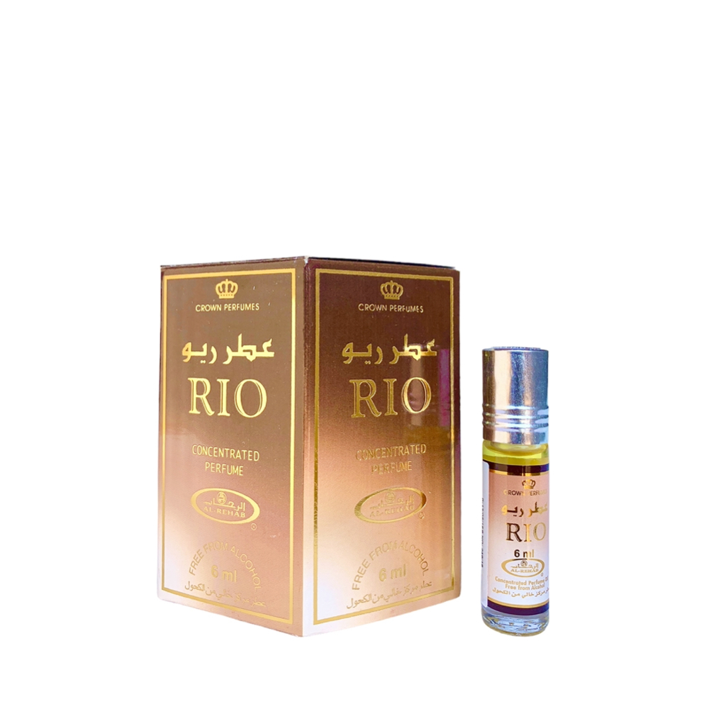 6 Pack Al Rehab Crown Perfumes Rio Oil Perfume 6ml DOT Made