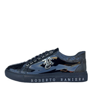 Roberto Raniera G518-1 R Logo Mono Black Sneakers