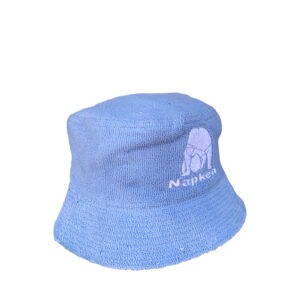 Napken SS20 White Logo Baby Blue Cotton Bucket Hat