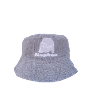 Napken SS20 White Logo Grey Cotton Bucket Hat