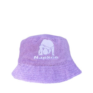 Napken SS20 White Logo Purple Cotton Bucket Hat