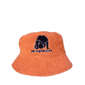 Napken SS20 Black Logo Tomato Orange Cotton Bucket Hat