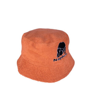 Napken SS20 Black Logo Tomato Orange Cotton Bucket Hat