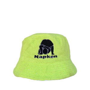 Napken SS20 Black Logo Lime Green Cotton Bucket Hat