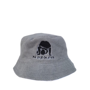 Napken SS20 Black Logo Full Grey Cotton Bucket Hat