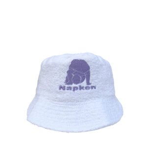 Napken Full Purple Logo White Cotton Bucket Hat