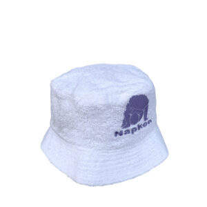 Napken Full Purple Logo White Cotton Bucket Hat