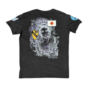 RE50 Japanese Print Black Crew-Neck T-Shirt