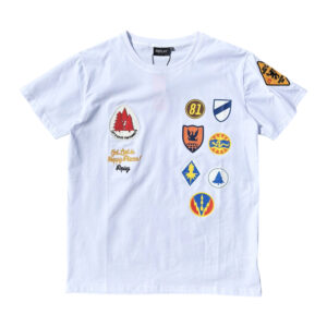 RE27 Camping Badges White Crewneck T-Shirt