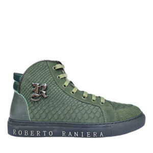 Roberto Raniera P215-1 Olive Green High-Top Sneakers