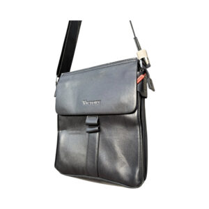 Victory SS24 Black Leather Shoulder Bag